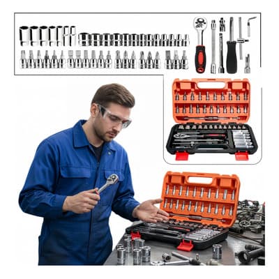 Autocle Juego Herramientas Mecánicas Dados Acerokit Kit 53pc Color Naranja