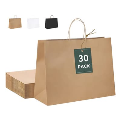 Bolsa De Papel Ecológicas Portátil Decorativas Regalo 30 Piezas Naturaleza 40*13*31cm Foofoo®
