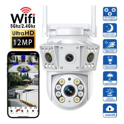 Cámara De Vigilancia Exterior Mvpsmart Dq8 Pro 12mp Doble Lente Ptz 360° Wifi 5g Visión Nocturna Blanco - $647.23 en Mercado Libre | PrecioMX