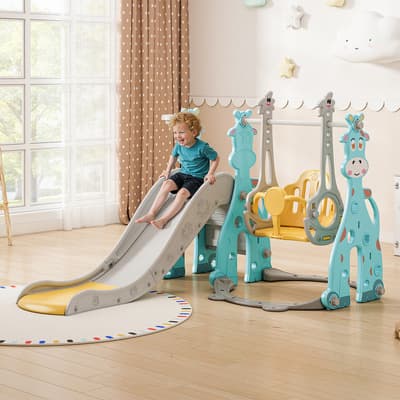 Resbaladilla Centro Infantil Juego Tobogán Columpio Canasta Azul Claro - $2,900.30 en Mercado Libre | PrecioMX