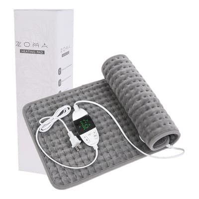 Zoma Oficial Compresa Caliente Eléctrica Cojín Térmico Regulable Color Gris | Calentador Cobija Eléctrica Térmica | Manta Térmica con Control Digital Apagado Automático| Compresa Caliente Terapéutica