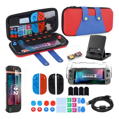 Knwell Nintendo Switch 2 Kit De Estuche Y Accesorios Para 30 En 1 , Compatible Con Los Modelos 2 De Nintendo Switch, Funda Para Nintendo Switch 2 Combinación De Colores Rojo Y Azul - $279.36 en Mercado Libre | PrecioMX