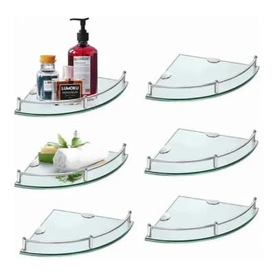 Repisas Estante De Vidrio Para Baño 6 Pisos Cristal Templano Kit Accesorios Para Bano Lawuto Plateado Organizador De Bano-ducha - $408.36 en Mercado Libre | PrecioMX
