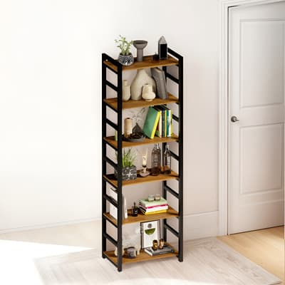 Librero Minimalista De 6 Repisas Mubson Estante Organizador Color Marrón