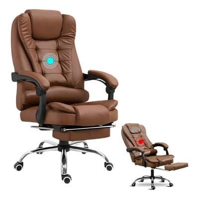 Vbell Silla Ergonomica Oficina Con Masajeador De Espalda Reposapié Color Marrón Material Del Tapizado Cuero Sintético - $2,098.80 en Mercado Libre | PrecioMX
