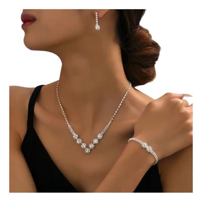 Collares Pulseras Aretes,joyas De Plata Mujerjuego De 4 - $59.40 en Mercado Libre | PrecioMX