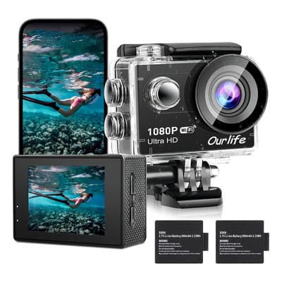 Cámara Deportiva Ourlife G208 Full Hd 1080p Sumergible 30m Wifi Con 2 Baterías Y Accesorios Para Casco Y Bicicleta Negro - $519.45 en Mercado Libre | PrecioMX