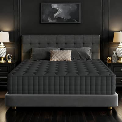 Colchon King Size Ortopédico Híbrido De Memory Foam Y Resortes - 25cm Alta Densidad, Soporte Lumbar, Hipoalergénico Y Antibacterial, Antihongos, Soporta 350kg, En Caja