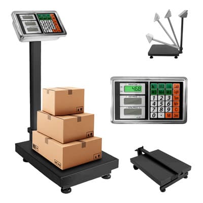 Báscula Comercial Digital Plataforma 200kg Uso Rudo Con Mástil Color Negro