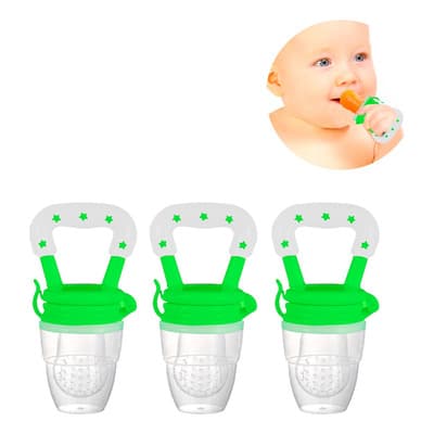 3 Pcs Chupón Fruta Y Papilla Alimentador Para Bebé Mordedera Color Verde Talla Del Chupón 2 - $150.00 en Mercado Libre | PrecioMX