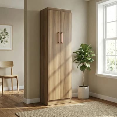 Ropero Closet Armario Café De Madera Con 5 Entrepaños Y 2 Puertas Kingshouse, Para Organización Y Almacenamiento De Ropa Y Accesorios En El Hogar, Armable Diseño Moderno Y Minimalista Basic - $2,099.00 en Mercado Libre | PrecioMX