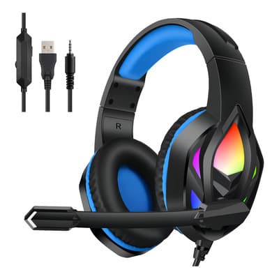 Audífonos Gamer Para Ps4, Ps5, Pc, Switch, Xbox Dytimeem, Auriculares Gamer Con Sonido De Micrófono Estéreo Ai, Auriculares Headset Para Computadora Con Conector De 3.5mm Y Luz Rgb