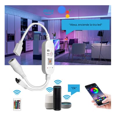 Receptor Controlador Wifi Bluetooth Para Tira Led Alexa Mini Controlador Wifi Audio Rítmico Alexa Google Home Para Tira Led 5050 O 3528 Marca Dosyu Rgb - $104.41 en Mercado Libre | PrecioMX