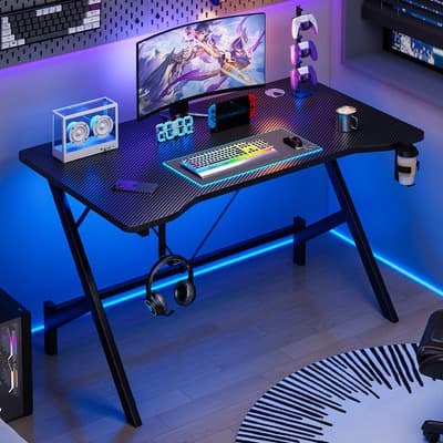 Escritorio Gamer Minimalista Fibra Carbono Mesa De Oficina