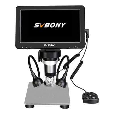 Microscopio Digital Electrónico Profesional 1x-1200x Hd 7in Pantalla Microscopia Microscope Svbony Sv604 Negro