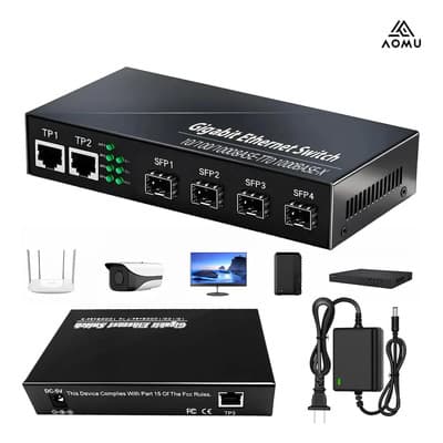 Aomu Transceptor De Fibra Óptica De 4 Fibras Y 3 Eléctricas Switch Sfp Transceptor De Fibra Óptica De 1000 Mbit/s - $487.00 en Mercado Libre | PrecioMX