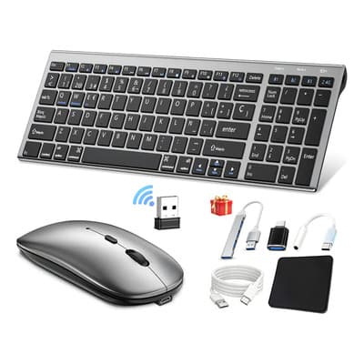 Kit Teclado y Mouse Inalámbrico LWMaster LW98 Gris Bluetooth Esp Bluetooth Windows Mac