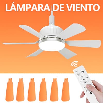 Ventilador de Techo Moderno con Luz LED Regulable, 3 Velocidades, Control Remoto, Silencioso y Temperatura de Color Ajustable
