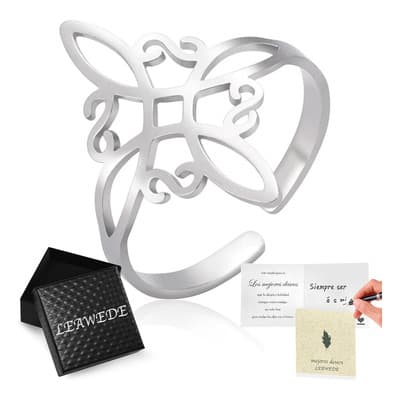 Leawede Anillo Nudo De Bruja Para Mujer Acero Inoxidabl Ajustable Plata,anillos Para Mujer,regalos Para Mujeres Hombre ,regalos San Valentin Plata 4 - $70.20 en Mercado Libre | PrecioMX