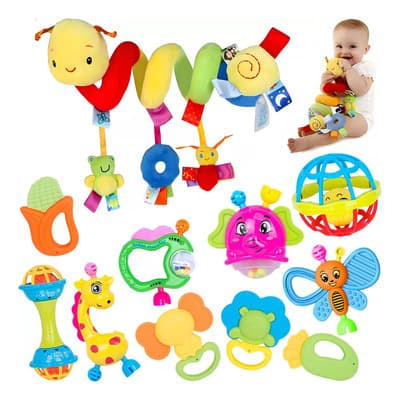 11pz Peluche Sonaja Juguete Espiral Para Bebe Carriola, Cuna