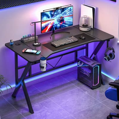 Mesas De Computación Escritorio Gamer Textura Fibra Carbono 140x55x75cm Escritorio Para Computadora Y Oficina Negro - $1,639.00 en Mercado Libre | PrecioMX