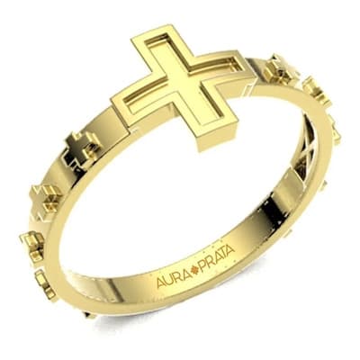 Anillo Rosario Misterio Oro Solido Amarillo 14k Aura Prata Talla 7.5 - $6,899.76 en Mercado Libre | PrecioMX