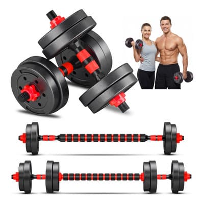 Juego De Mancuernas Lawuto Barra Recta Ejercicio Kit Ajustables 15 Kg Color Negro