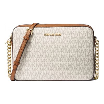 Bolsa Michael Kors Jet Set Large Printed Logo Crossbody Bag Vainilla