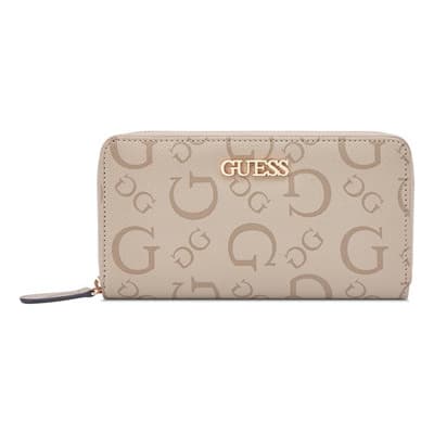 Cartera Guess Medium Zip Around Mujer Lacy Café G9952599-tau Acabado De Los Herrajes Níquel Color Marrón Claro Correa De Hombro Marrón Claro Diseño De La Tela Lisa