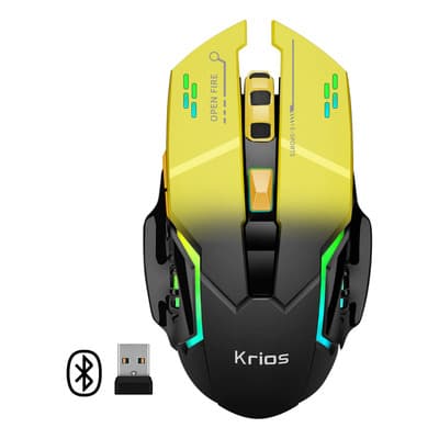 Mouse Gamer Inalámbrico Bluetooth Krios Gb1 Gaming Mouse 3200 Dpi Con Rgb Led 7 Botones Programables Ajustable Mouse Gaming Ratones Ópticos Ergonómicos Para Pc Laptop Mac