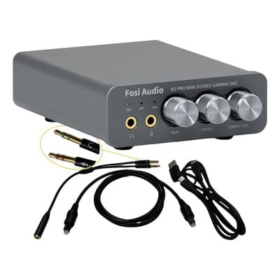 Amplificador De Audífonos Dac Hifi Hasta 1000mw - Fosi Audio K5 Pro - Ideal Para Gaming Negro 1000 W