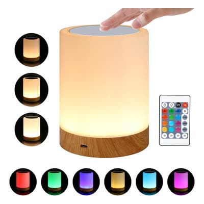 Lámpara De Noche 13 Colores Inteligente Bebe Control Tacti,Luz Nocturna Rgb De Brillo de nivel 5,Recargable, función de tiempo