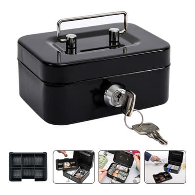 Vanance® Caja Fuerte De Seguridad Para Dinero Efectivo Cerradura Doble Cajas Fuerte Metálica Para Monedas Billetes Documentos Con Empotrar Llave Color Negro - $168.50 en Mercado Libre | PrecioMX