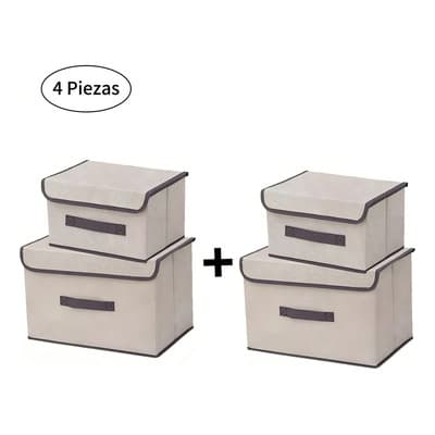 2 Caja De Almacenamiento De Ropa Con Tapa Plegable Color Blanquecino 2 Grandes Y 2 Pequeños Blanquecino 2 Grandes 2 Pequeños Liso - $178.71 en Mercado Libre | PrecioMX