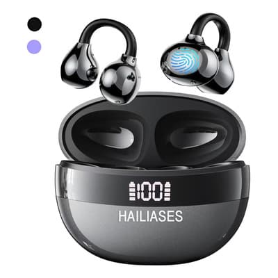 Audífonos Clip Ear Bluetooth Inalámbrico Impermeable Ipx6 Micrófono Hd Integrado Cancelación De Ruido Earbuds Headphones Gamer Open Ear Deportivos Para Oídos Headset Luz