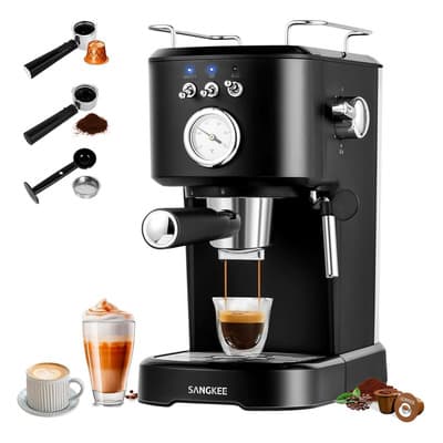 SANGKEE Cafetera Espresso 20 Bar, Máquina De Café Espresso Con Varita Espumadora De Leche, Compatible Con Café Molido/cápsulas Nespresso, Compacta Cafetera Para Hogar,capuchino, Latte, Macchiato,negro - $2,073.00 en Mercado Libre | PrecioMX