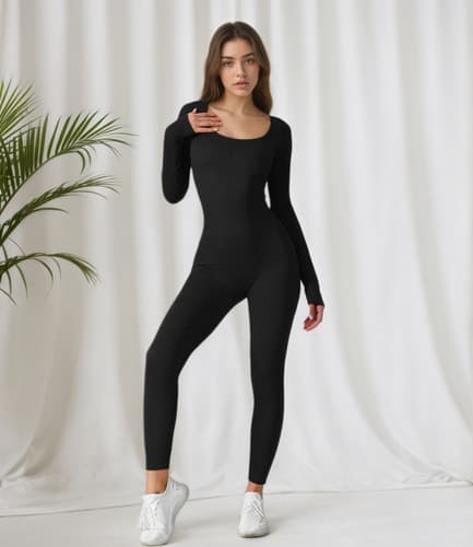 Enterizo Deportivo Manga Larga Push Up Para Mujer