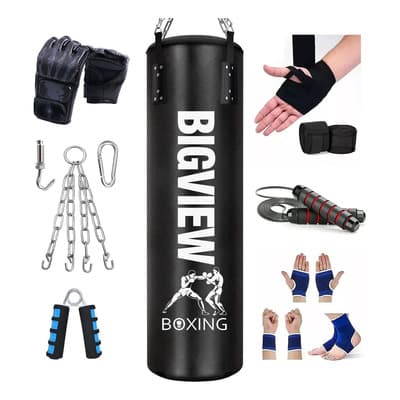 Bigview Saco De Boxeo Profesional 120cm Costal De Box Con Guantes Negro - $593.23 en Mercado Libre | PrecioMX