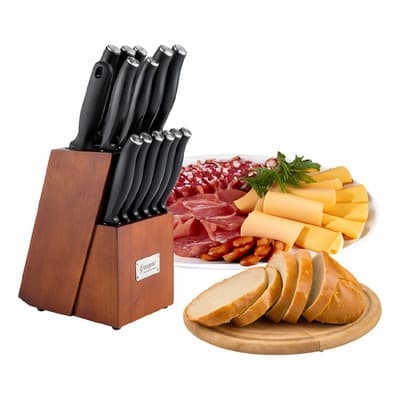 Bogner Juego De Cuchillos Con Bloque De Madera 15 Pzas Bks15