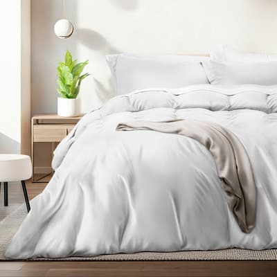 Dreamlab Funda De Duvet King Size Sobredimensionado 3pzas Color Blanco Diseño de la tela Liso