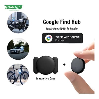 Tucoms 1pzs Mini Android Smart Tag Con Funda Magnético Localizador Rastreador Tracker Gps Bluetooth Portatil Google Imán Para Auto Moto Motocicleta Camione Automovil Sedan Bicicleta Vehicular Vehículo