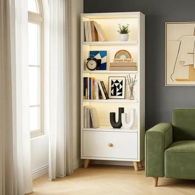 Librero Organizador Biblioteca Moderno Con Patas 50x30x180cm