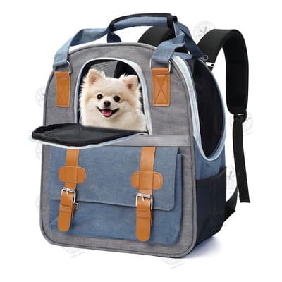 Mochila Transportadora De Viaje Para Gatos Y Perros Trixter. Bolsa De Viaje Para Mascota Chica Ajustable, Transpirable Y Cómoda Con Alfombrilla Y Bolsillos Laterales