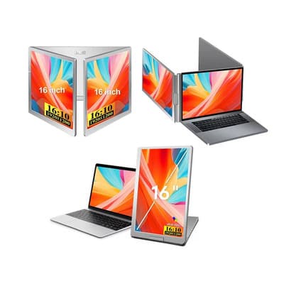 Mr. Gadgets Triple Monitor Portatil Para Laptop 16 Pulgadas, Modelo S900, 16:10 1200p, Ips, Usb C, Usb A, 1 Cable 2 Pantallas, On The Desk, Srgb 100%, Compatible Con Windows, Mac Os, M1, M2, M3, M4