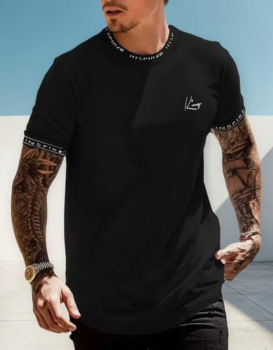 Playera Negra Hombre Estampado Deportivas Tenis Casual - $78.00 en Mercado Libre | PrecioMX