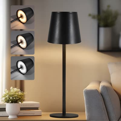 Dehobo Lampara De Escritorio Inteligente Led Inalámbrica,brillo Se Ajustar, 3 Modos De Iluminación, Brillo Ajustable Infinito,lámpara De Mesa Y Buro Recargable Portátil, Para Hogar Bar Oficina