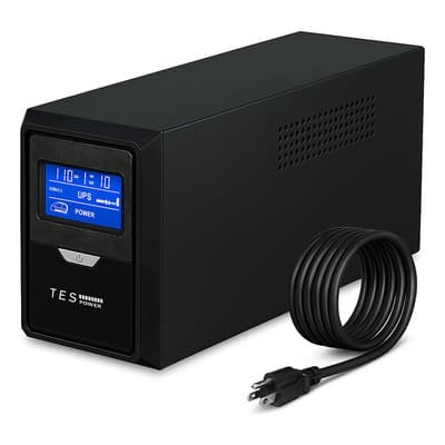 No Break 1000va 700w Tespower Ups Regulador Voltaje Con Lcd Negro