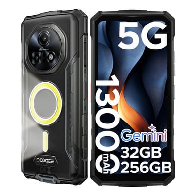 Celulares DOOGEE Fire 7 Pro 5g smartphone Android 15 dual sim 13000mAh 32GB RAM+256GB ROM 6.6pulgada Teléfono resistente/NFC/OTG/GPS/1200 lúmenes LED/walkie talkie/celulares economicos