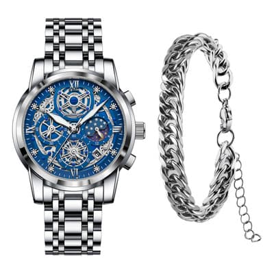 Reloj Hombre Regalo Elegante Con Caja Ben Nevis Analógico Clásico, Con Pantalla De Fecha, Cronógrafo,fases Lunares,acero Inoxidable De Alta Calidad, Resistente Al Agua Plateado - $199.80 en Mercado Libre | PrecioMX