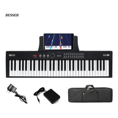 Teclado Piano Besser 61 Teclas Midi Bluetooth Portátil 128 Ritmos Negro - $1,639.44 en Mercado Libre | PrecioMX